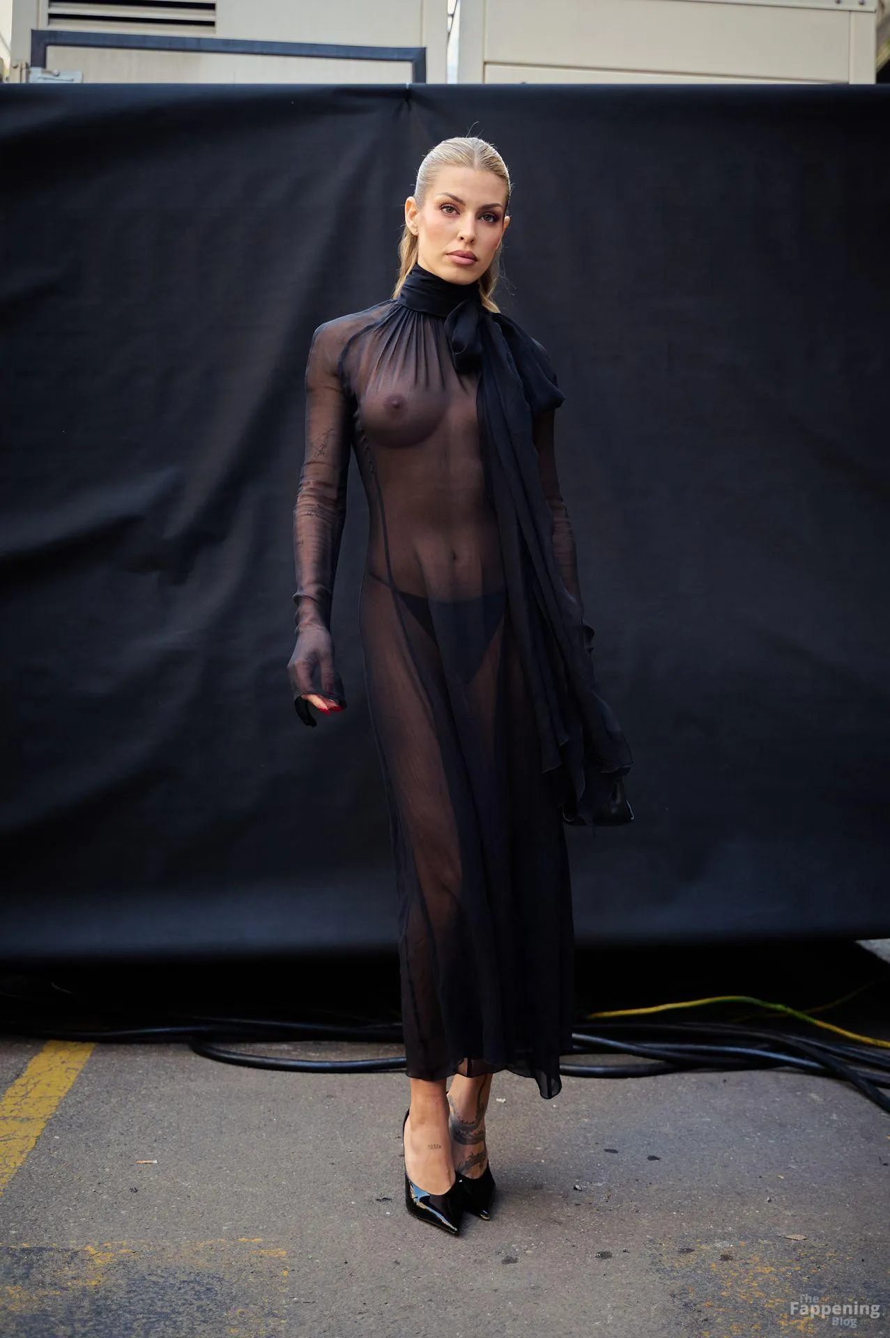 Jessica Goicoechea Flashes Her Nude Tits at the Women F/W 26-27 Blumarine Fashion Show (20 Photos)