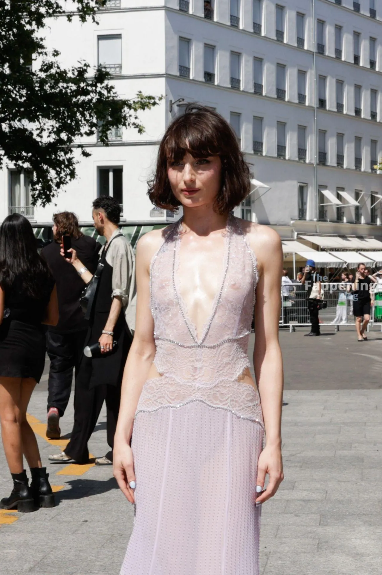 Alice Pagani Flashes Her Nude Tits at the Amiri Fashion Show in Paris (20 Photos + Video)
